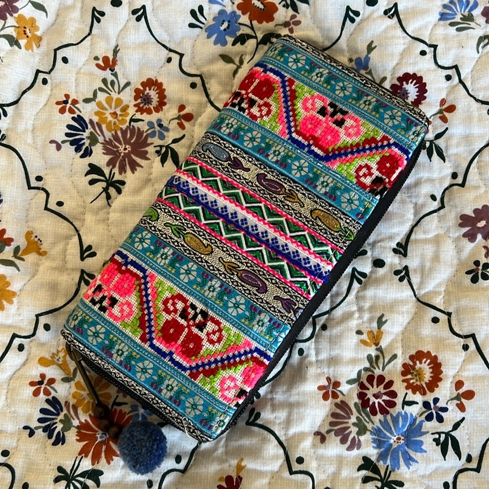 Bohemian style summer hand wrist purse with storage compartments Wallets Hippie